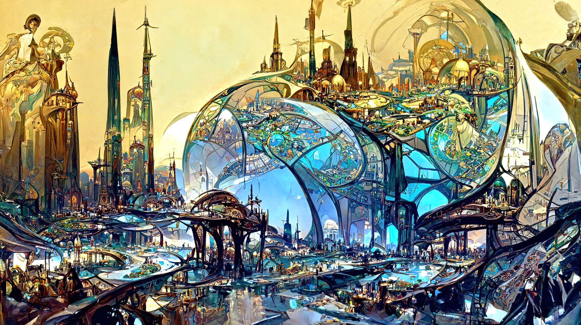 Wallpaper #SmebDJMBSpphPi3-Yd_c45 Artstation Utopian City Capitol 1