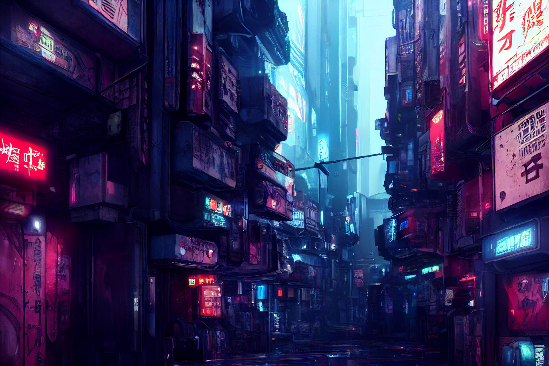 Wallpaper #K0ZSm5cBh-zKMCtLHl7C54 Cyberpunk Landscape