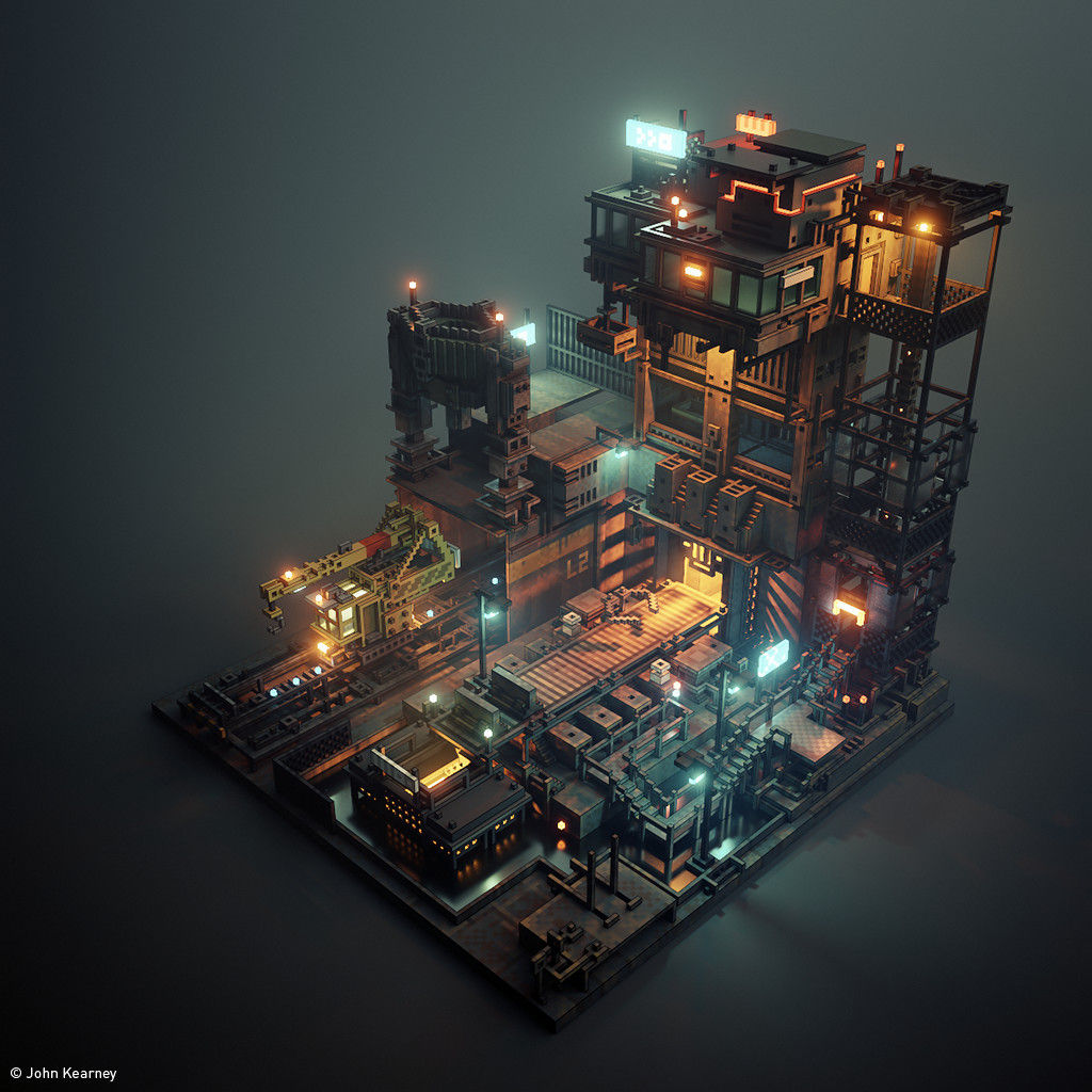 Wallpaper #ekXXpo4B7YBJg1BVoqao55 Artstation Voxel Factory