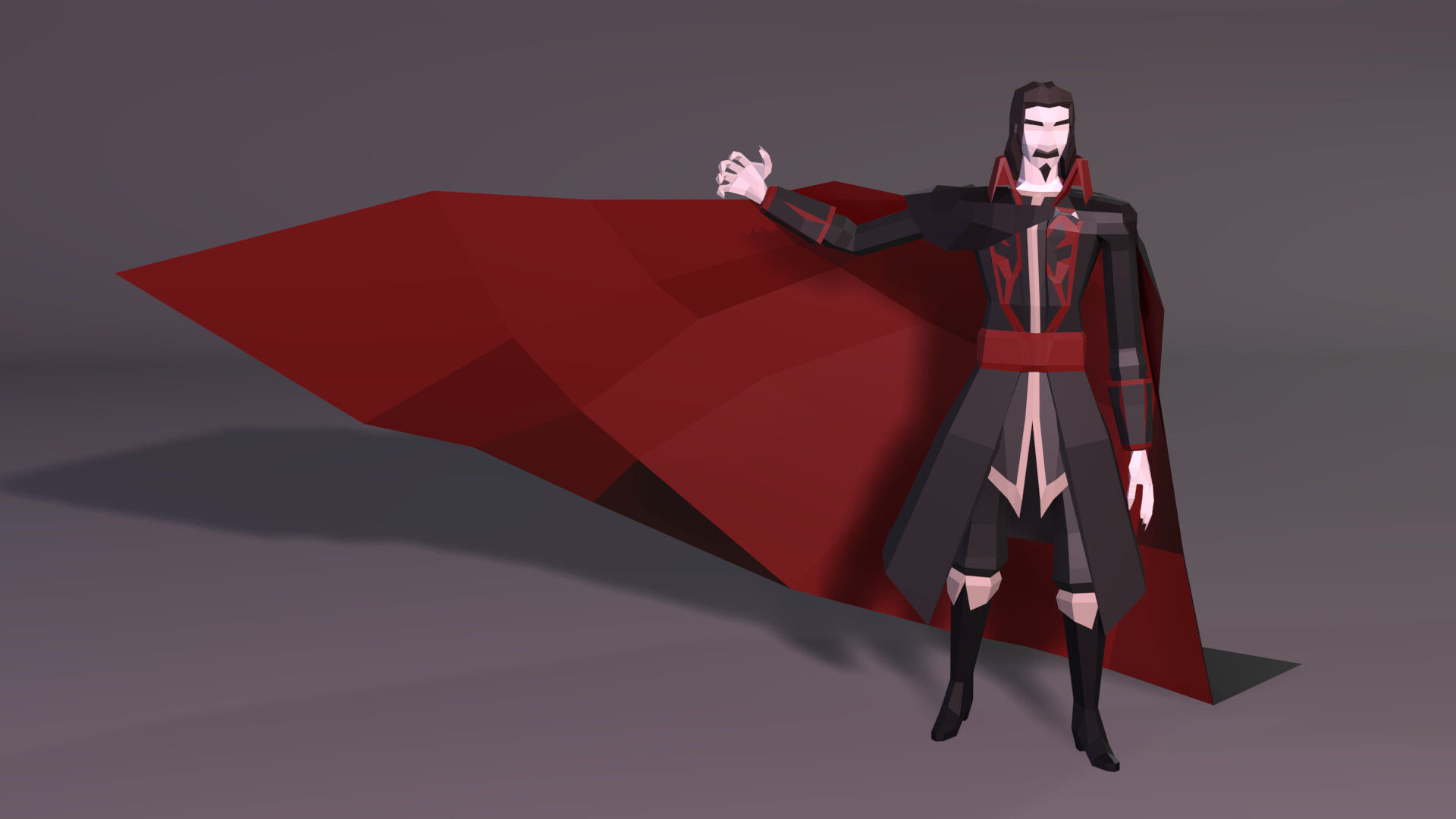 Wallpaper #axmBLo8BtGB6xQ785JUZ18 Mael Hamon Low Poly Castlevania Dracula and Alucard