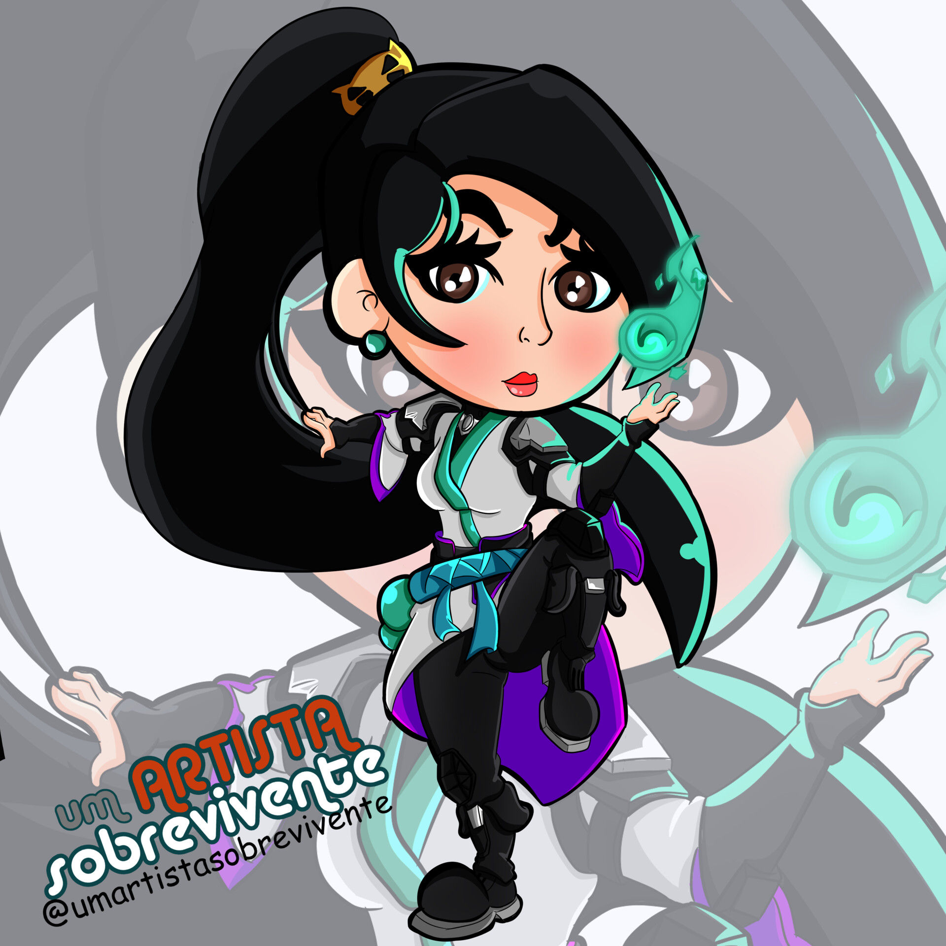 Wallpaper #6xk8FY8BtGB6xQ7812oN59 Artstation Chibi Fanart Valorant 07