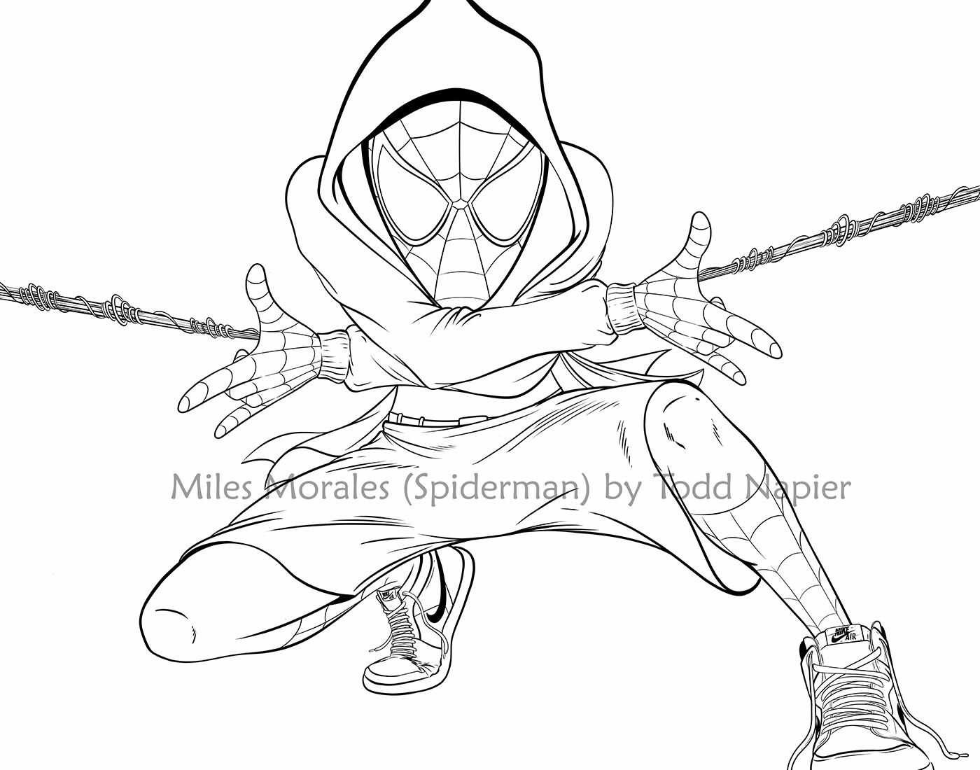 Wallpaper #r6VbOJMBVBiSkHCaO42I85 Miles Morales Spider Man Coloring Pages Sketch Coloring Page