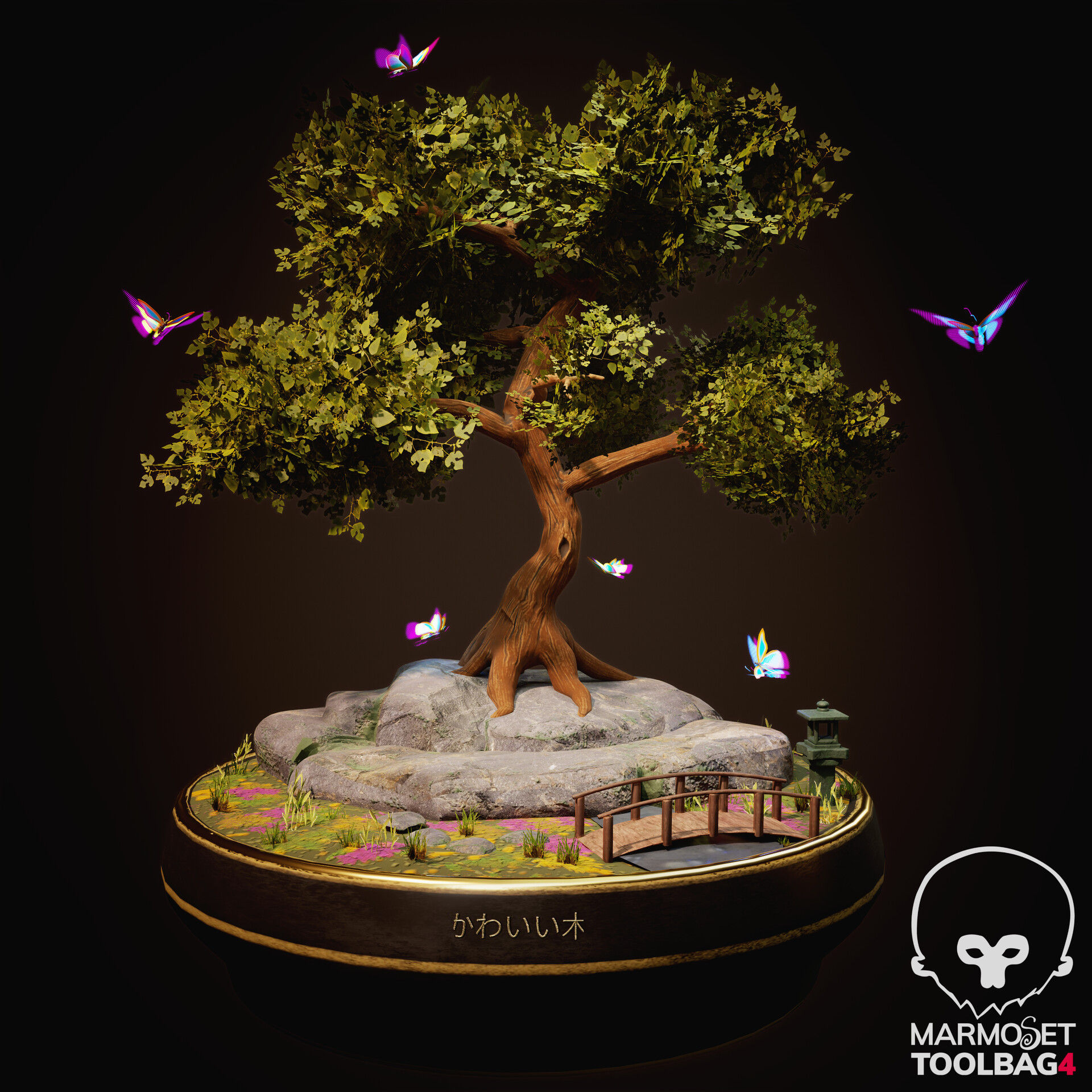 Wallpaper #jWdLE5MBSpphPi3-Rv-o0 Artstation Cyberpunk Bonsai Tree