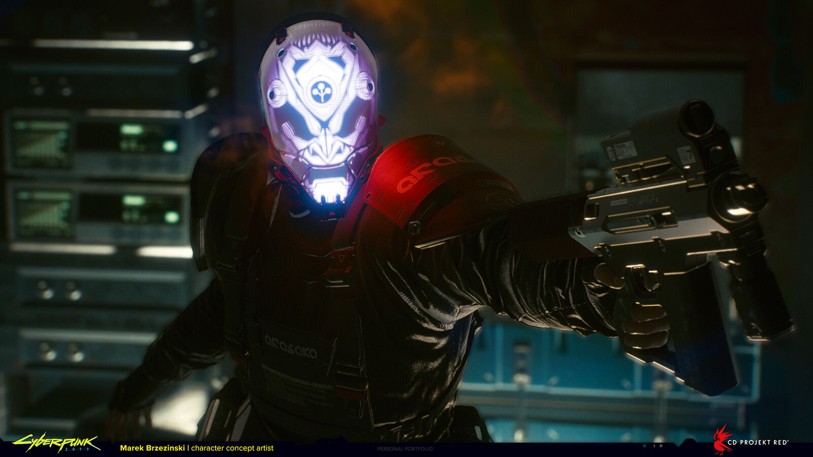 Wallpaper #I__ea5MB3lSXT3zU1emG97 Marek Brzezinski Sandayu Oda Mask Design Cyberpunk 2077