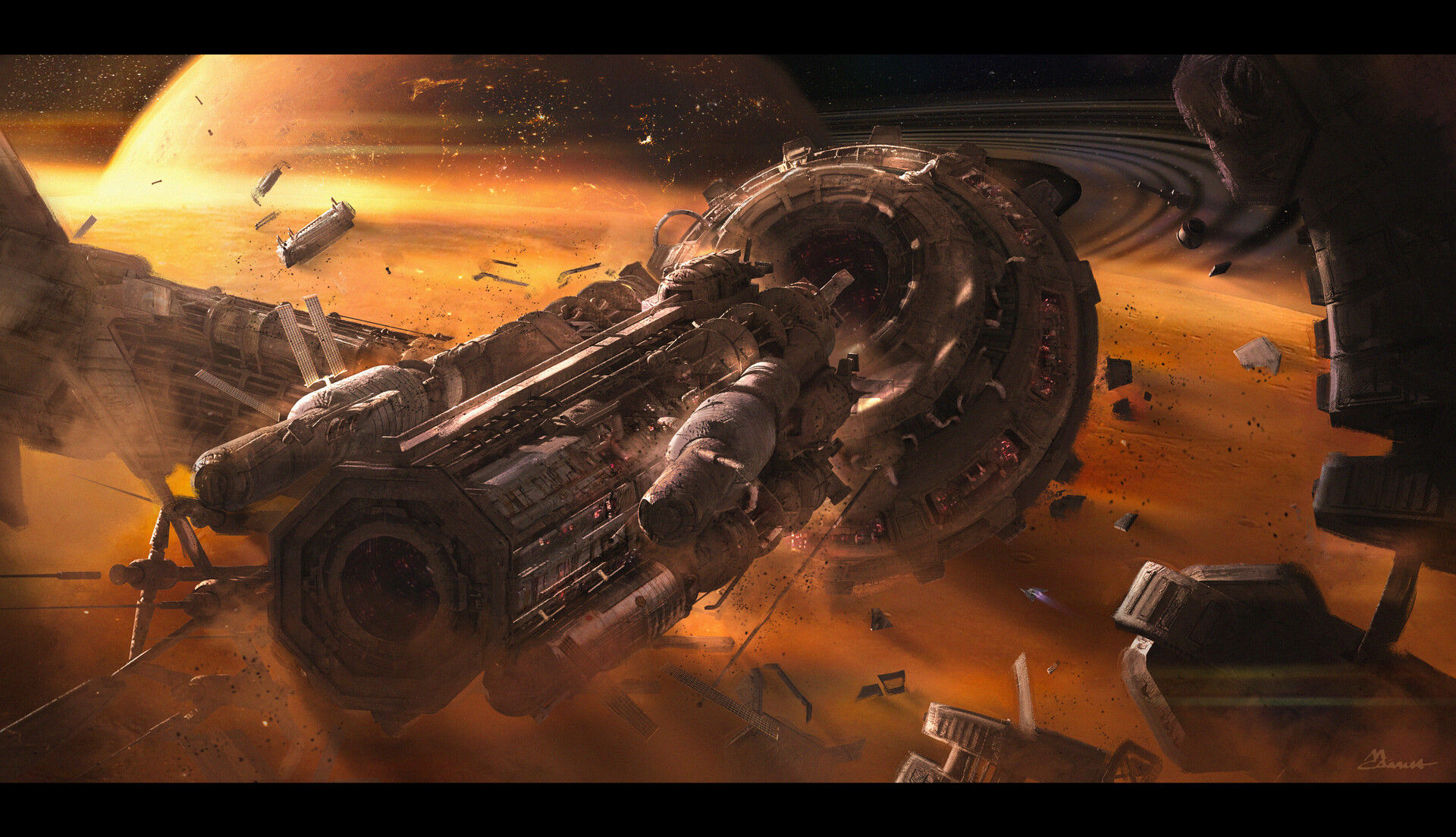 Wallpaper #8miAIJMBSpphPi3-mS3Z10 Artstation Derelict Space Station Mickie Javaid Camua