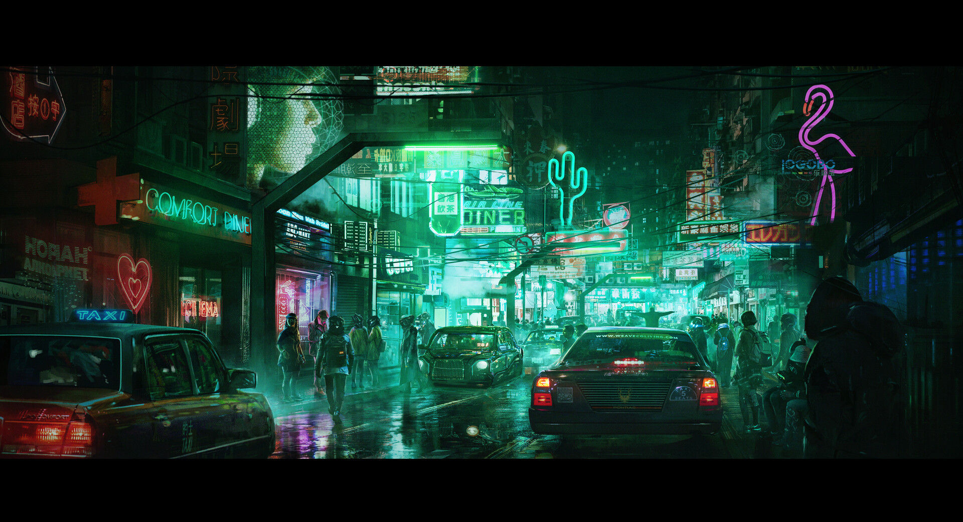 Wallpaper #0GgmGJMBSpphPi3-_xE1287 A Little Cyberpunk Street by Najeeb Najjar Rcyberpunk