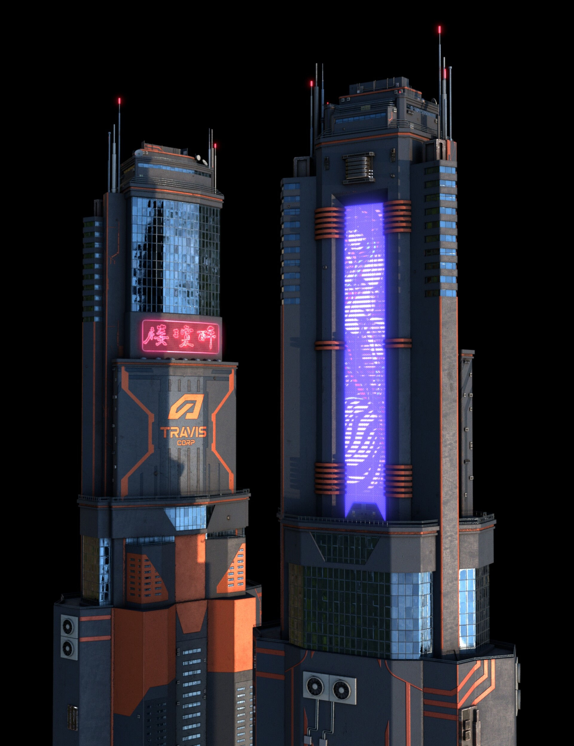 Wallpaper #RFjoM5MBzN9vxX340ToL85 Artstation Cyberpunk Building 04