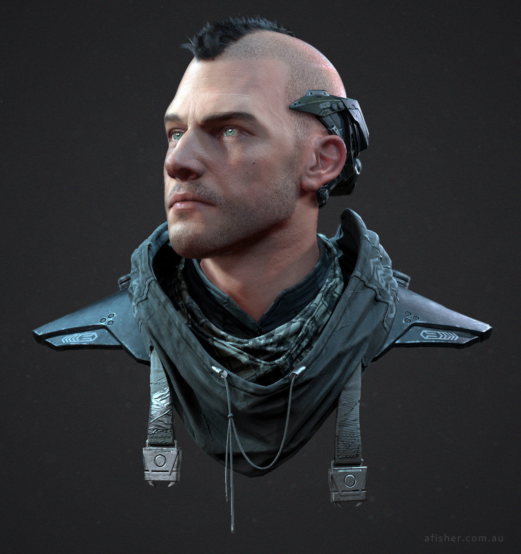 Wallpaper #VRlvAo8BtGB6xQ782EqN42 Adam Fisher Cyberpunk Character Bust