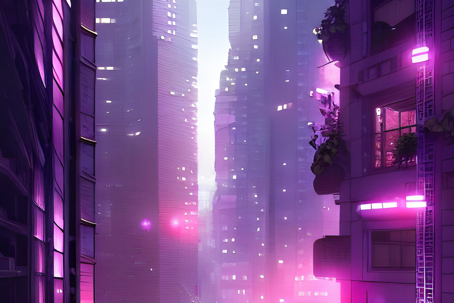 Wallpaper #1RnWII8BtGB6xQ78SX6Y58 Elle Arden Walby Purple Cyberpunk City