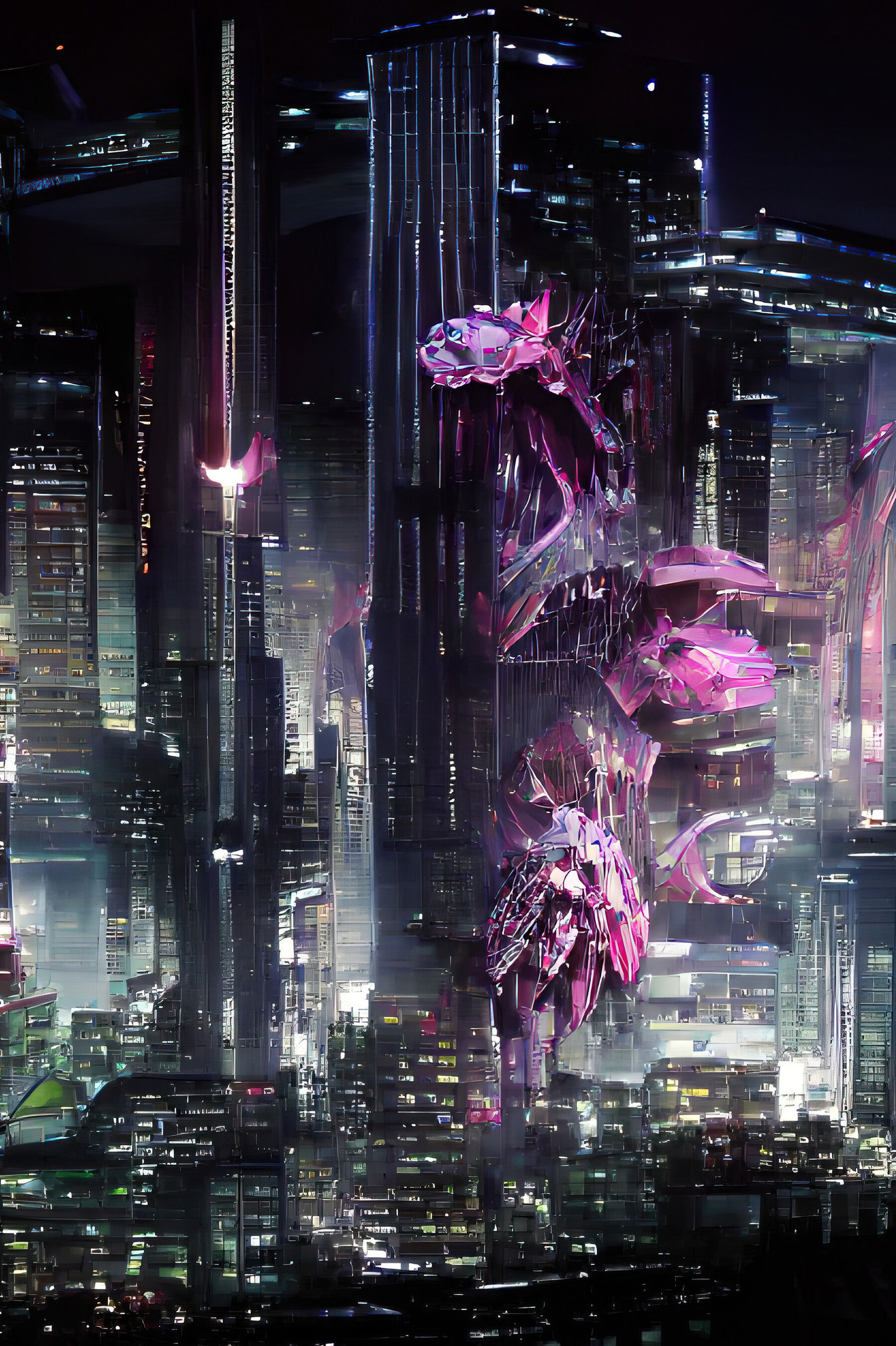 Wallpaper #IQCD4Y4BSdW8dNouOQtf3 Artstation Cityscape of a Futuristic Cyberpunk Megacity Artworks