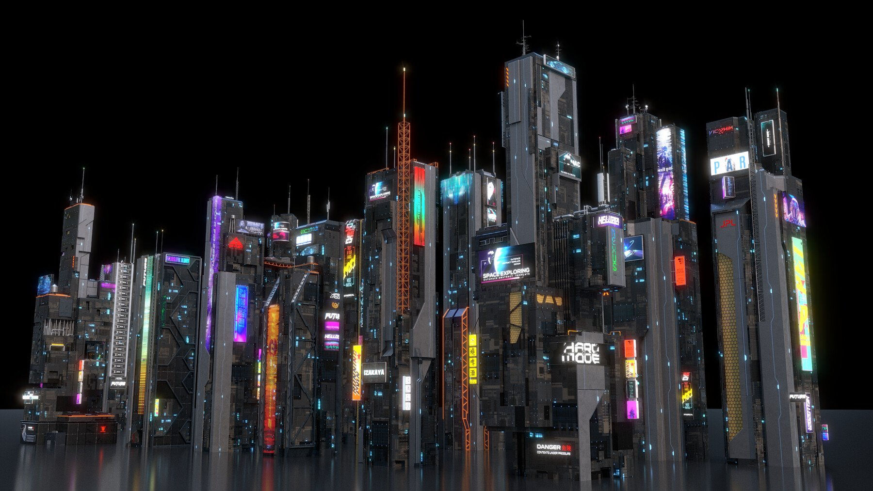 Wallpaper #RFjoM5MBzN9vxX340ToL128 Artstation Scifi Building Cyberpunk Futuristic Building Kitbash