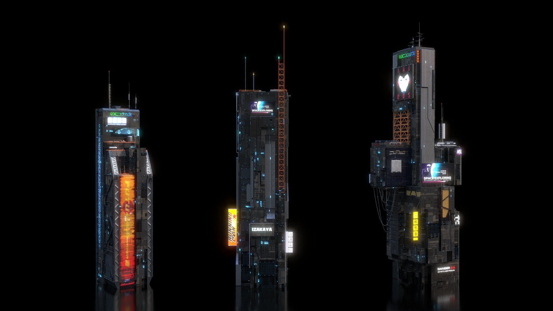 Wallpaper #RFjoM5MBzN9vxX340ToL16 Artstation Scifi Building Cyberpunk Futuristic Building Kitbash