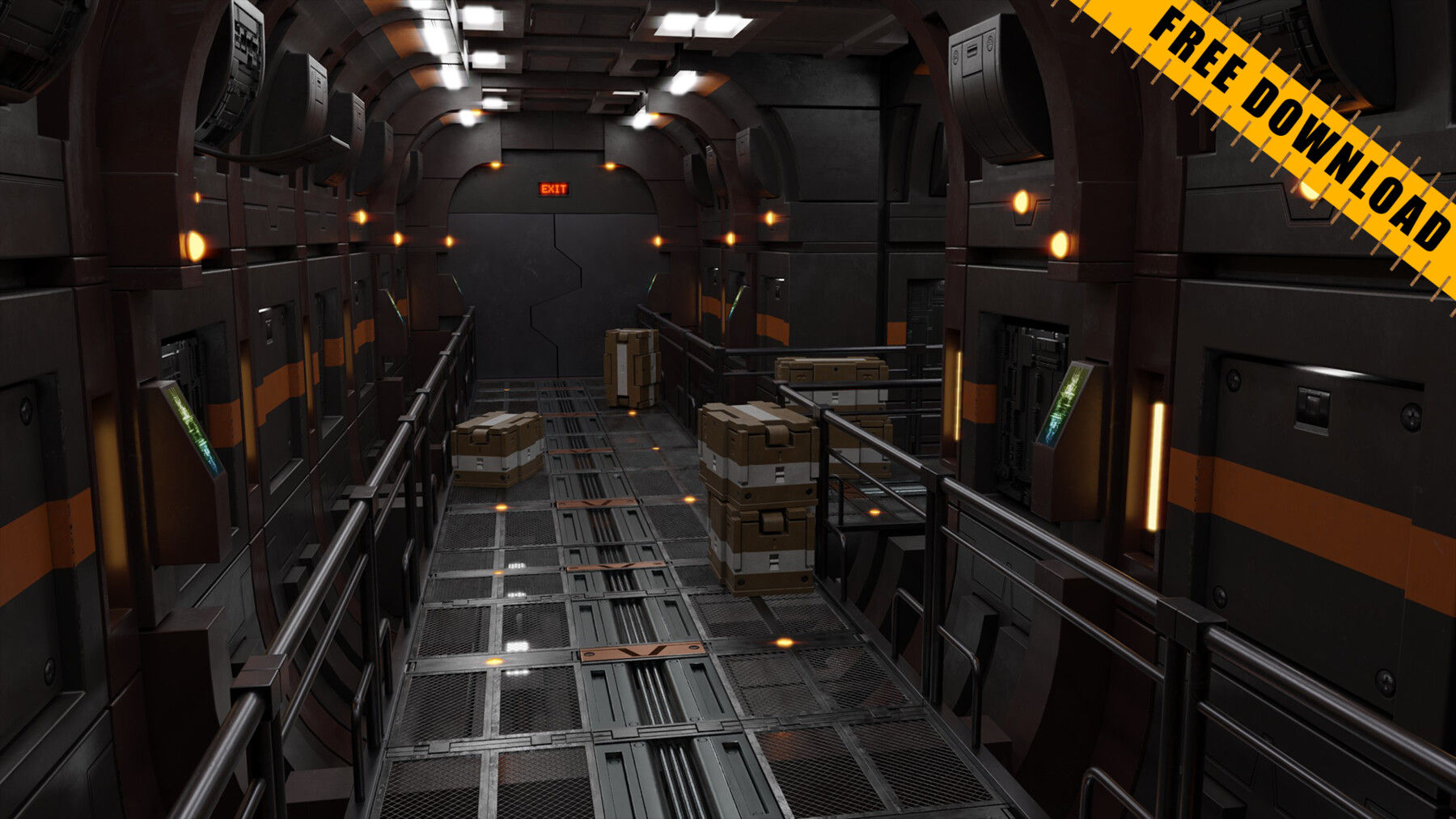 Wallpaper #XGfX_5IBSpphPi3-IaSA269 Artstation Sci Fi Interior Scene Free Download Game Assets