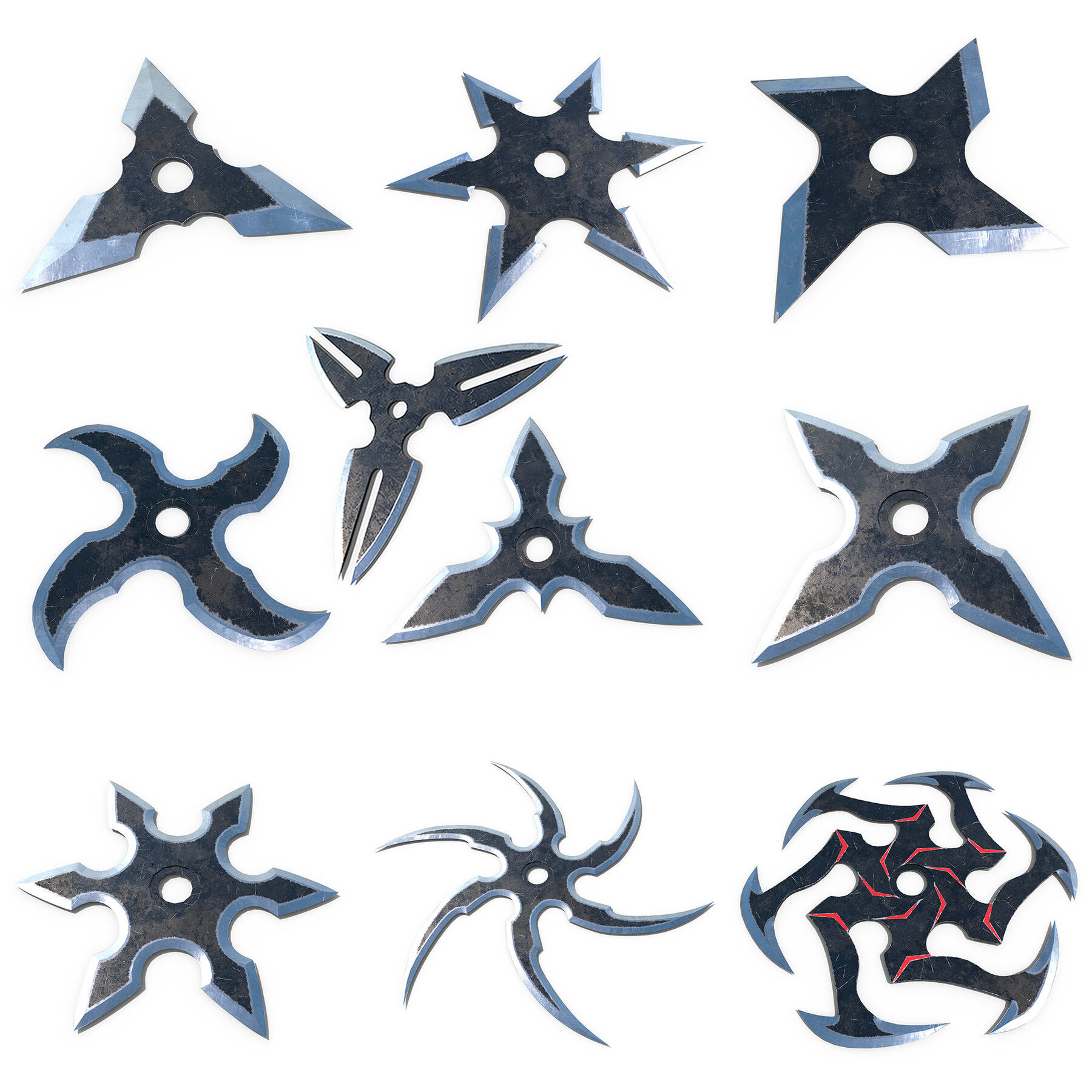 Wallpaper #N2euB5MBSpphPi3-8McL80 Artstation Shurikens All Low Poly Game Assets