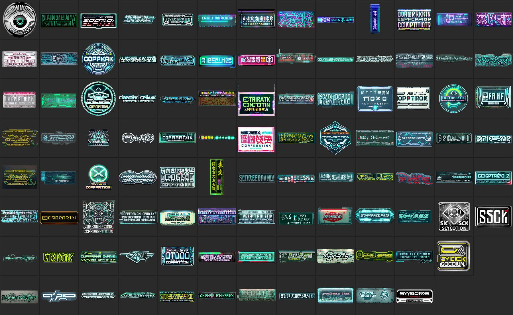 Wallpaper #4f-fZ5MB3lSXT3zUzOKR220 Artstation 100 Sci Fi Cyberpunk Decal Maps Bundle Game Assets