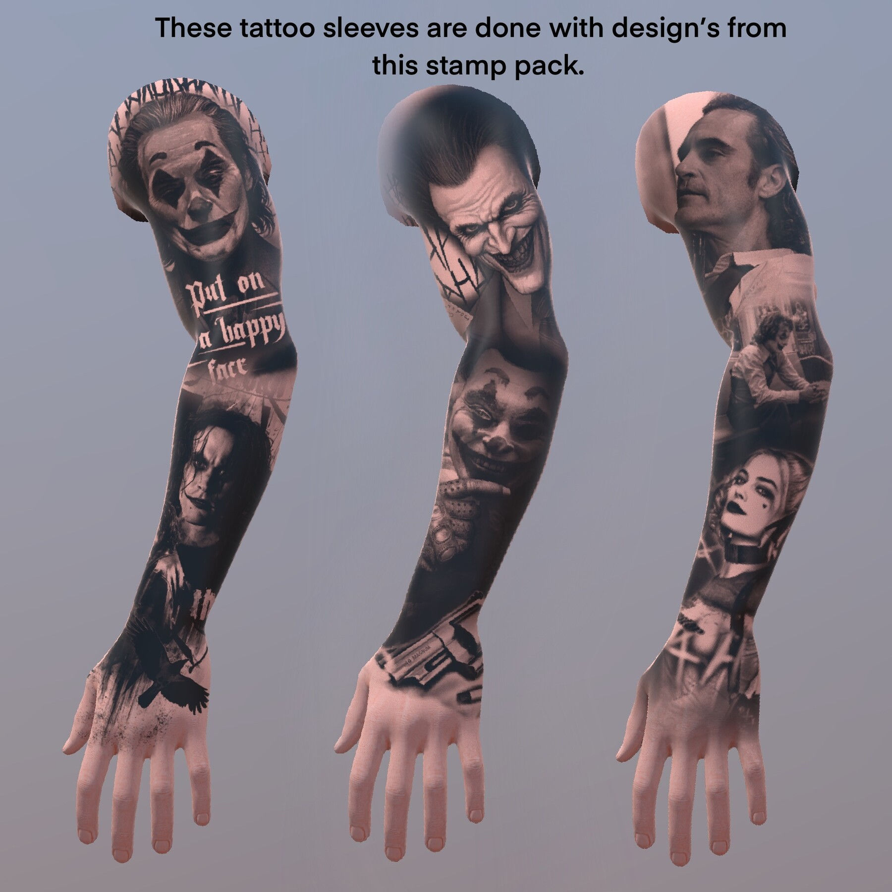 Wallpaper #nxrjT5MB1yWOL4qgWX8p206 Artstation Procreate Joker Tattoo Flash Bundle Procreate Stamps