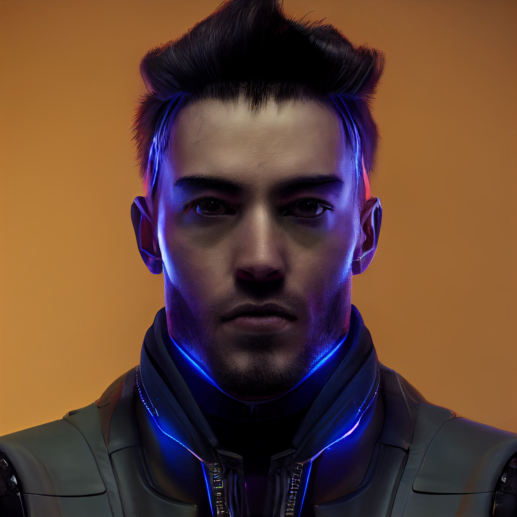Wallpaper #BxkSF48BtGB6xQ78_G_N26 Artstation Cyberpunk Character Portrait Pack Male Game Assets