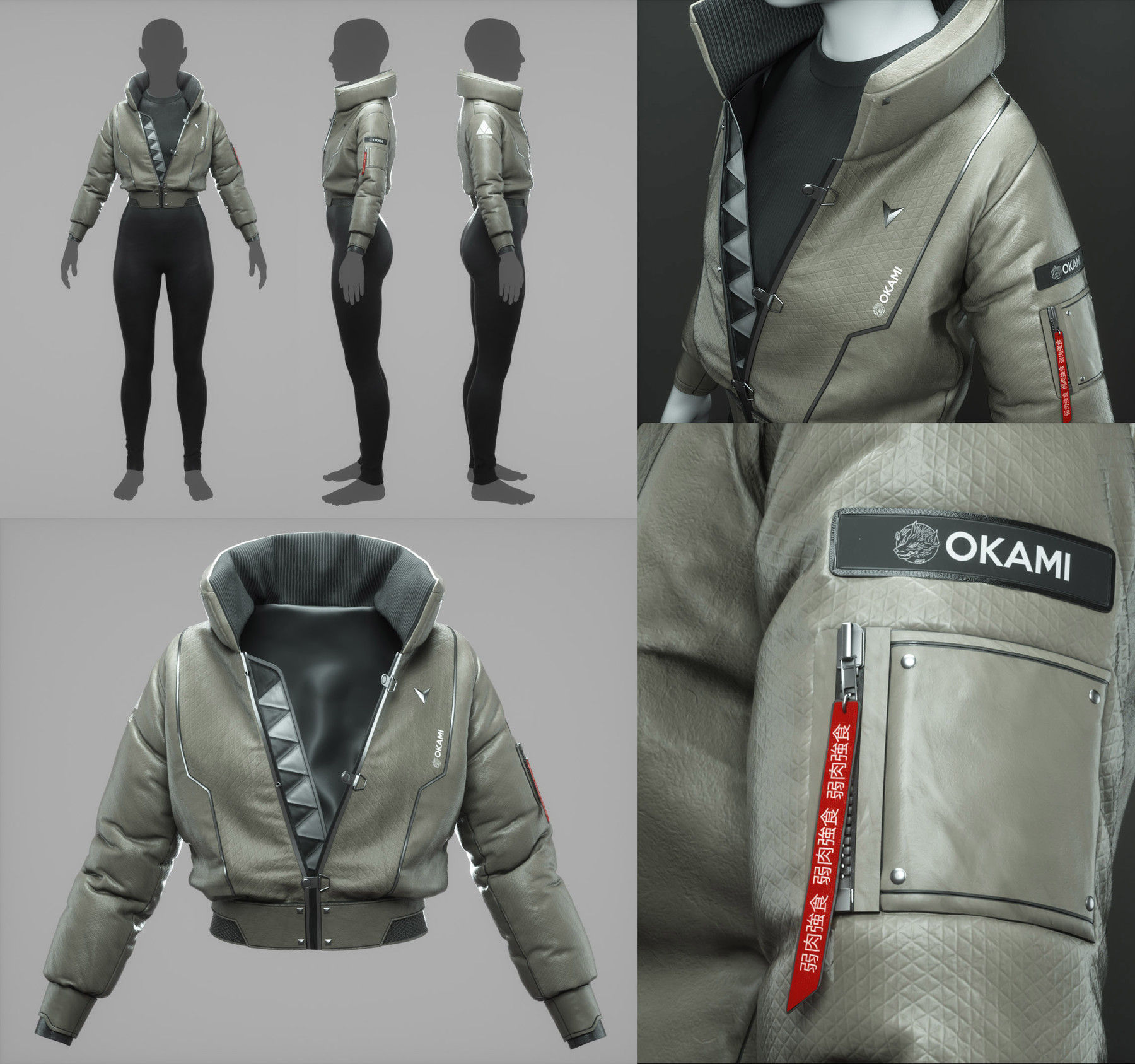Wallpaper #JV7kMpMBborbLbczQGCa23 Artstation Cyberpunk Bomber Jacket 3D Fashion Design Course Tutorials