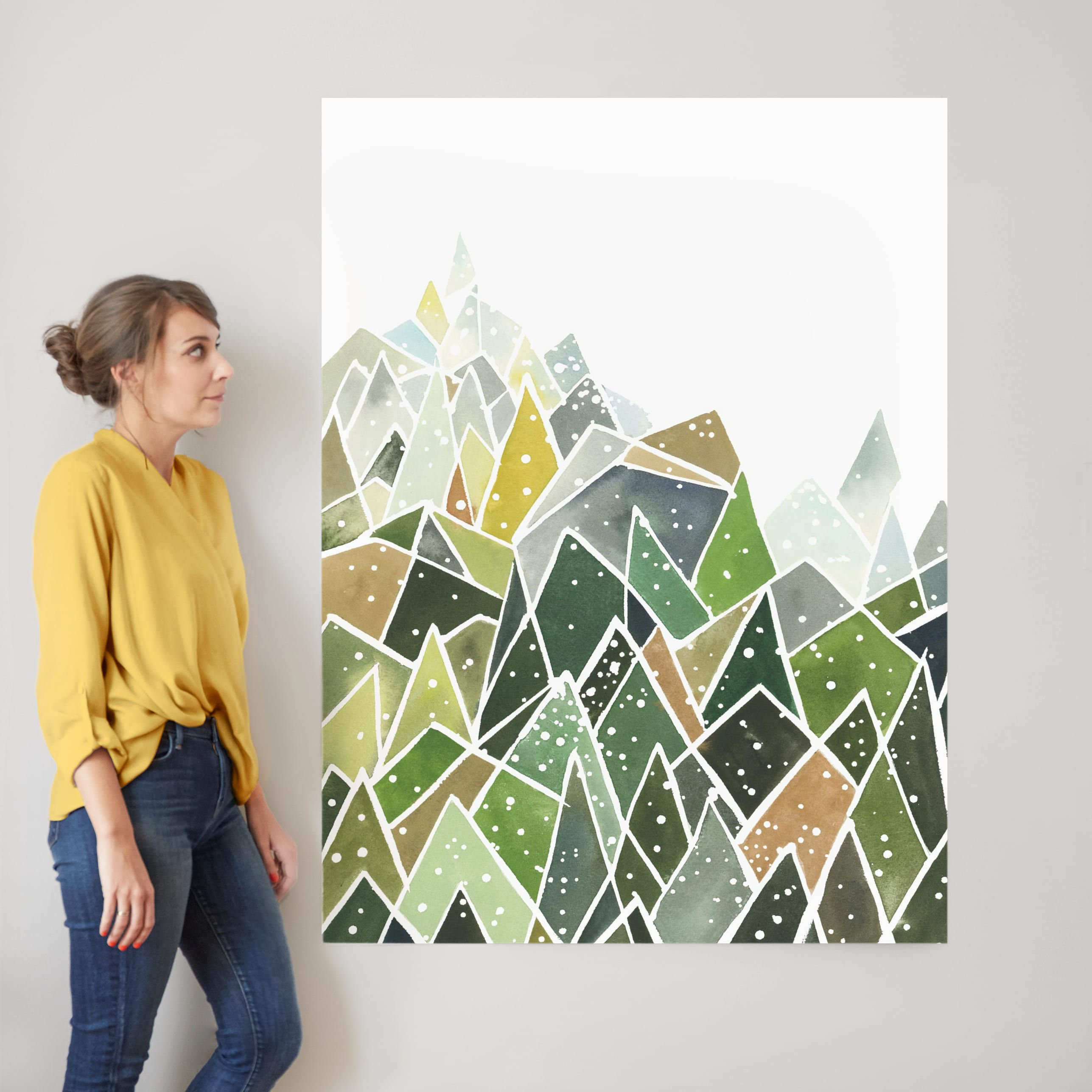 Wallpaper #a2flDJMBSpphPi3-ROG8184 Landscape of Triangles and Dots Wall Art Prints by Yao Cheng Design