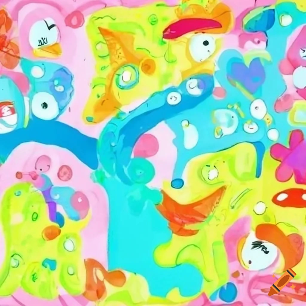 Wallpaper #3WdzBJMBSpphPi3-77fu165 Abstract Drawing by Children