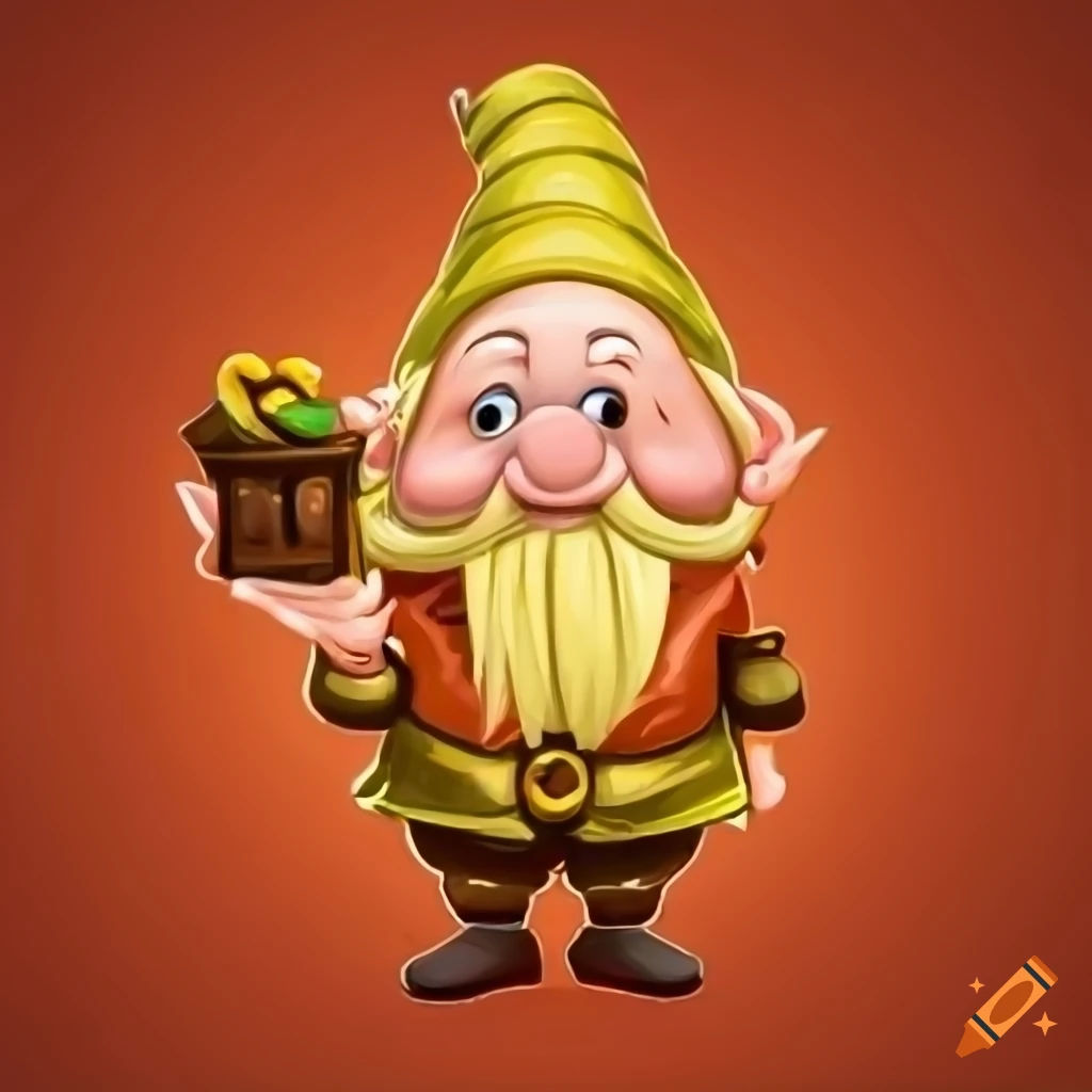 Wallpaper #avA6gJcBi4JM6agGWiFc12 Cartoon Dwarf with a Treasure on Craiyon