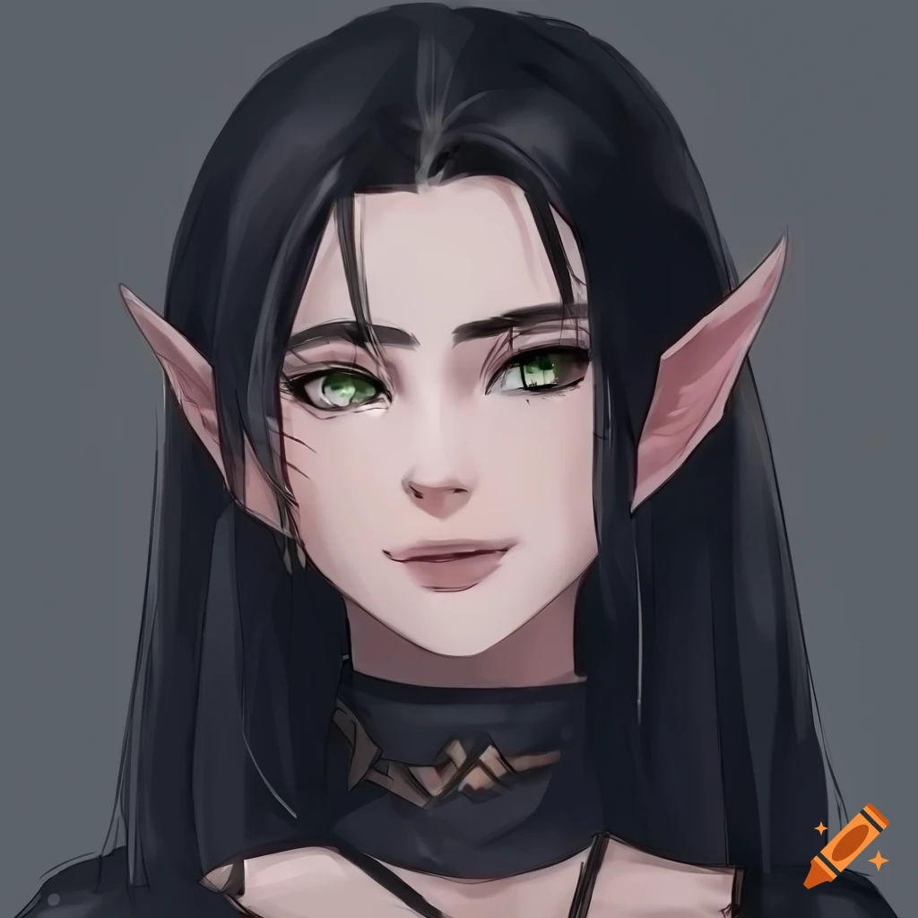 Wallpaper #FljiM5MBzN9vxX34CjrH339 Concept Art of a Confident Female Elf with Anime Style Features
