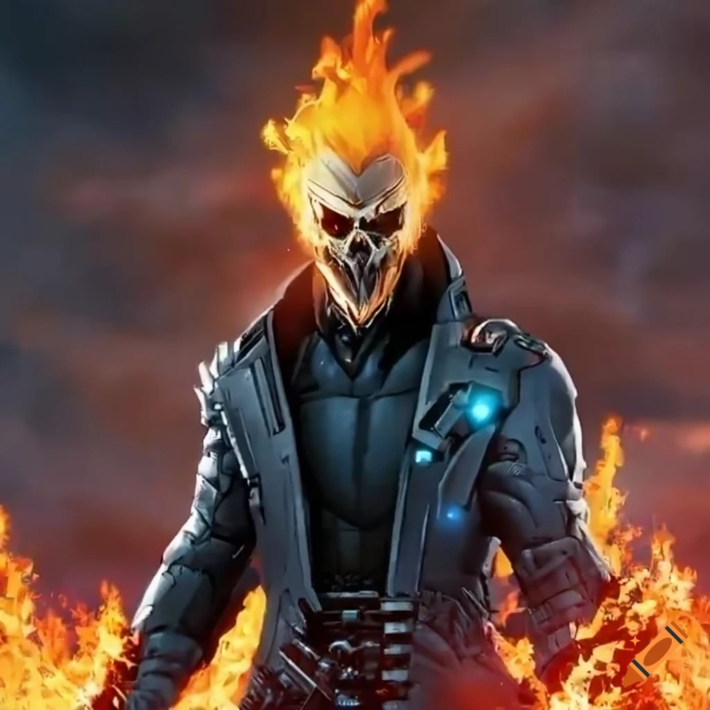 Wallpaper #4_QTOpMBKFX8bn3r23cf201 Intricate Depiction of Marvels Ghost Rider on Craiyon