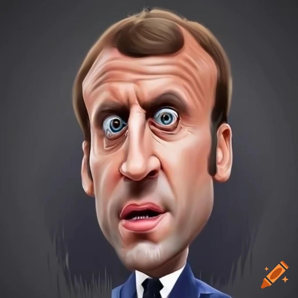 Wallpaper #sUBCMZMBJhL2WPbaZsXV307 Caricature of an Angry Emmanuel Macron