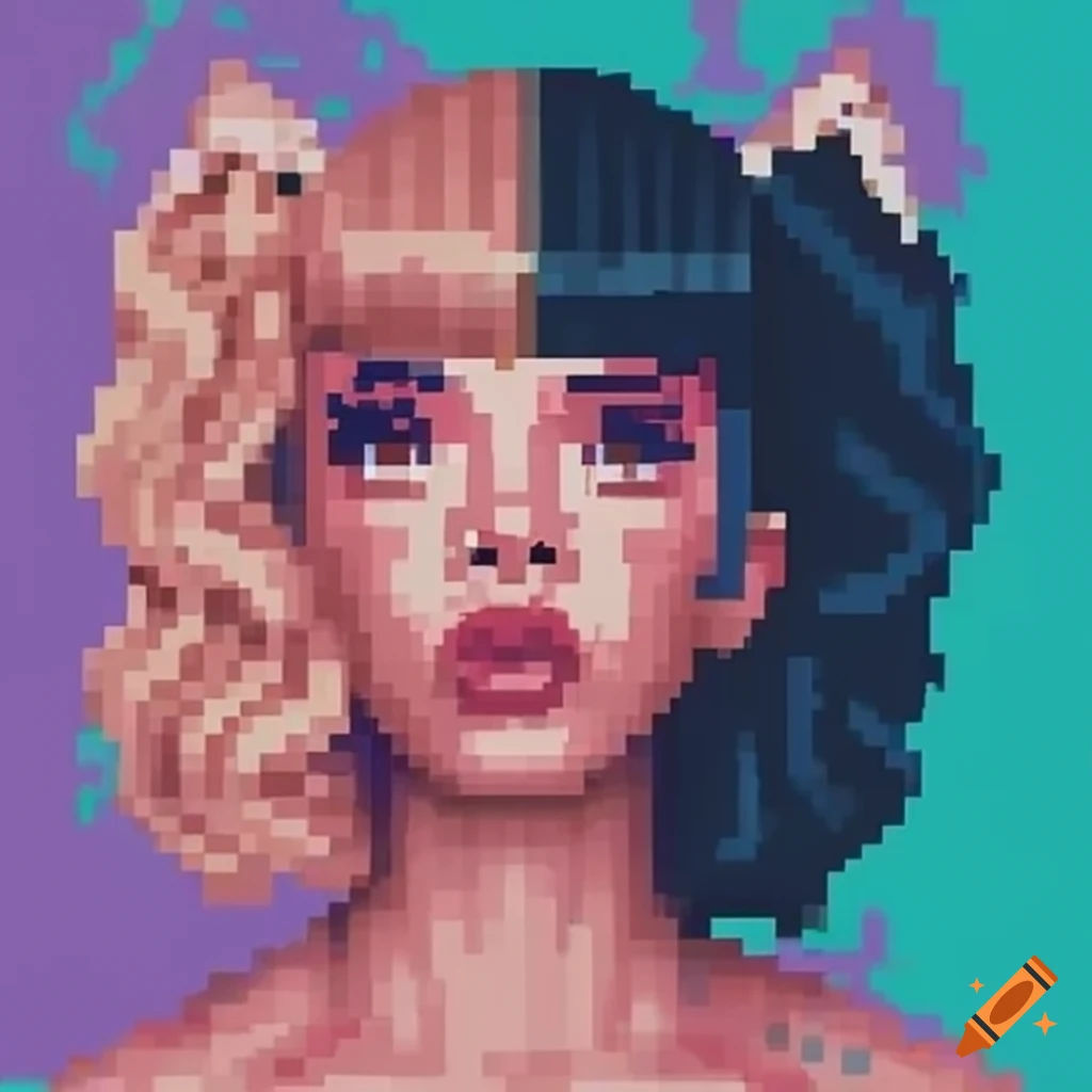 Wallpaper #42exDJMBSpphPi3-h9_r192 Pixel Art Album Cover of Melanie Martinezs Portals on Craiyon
