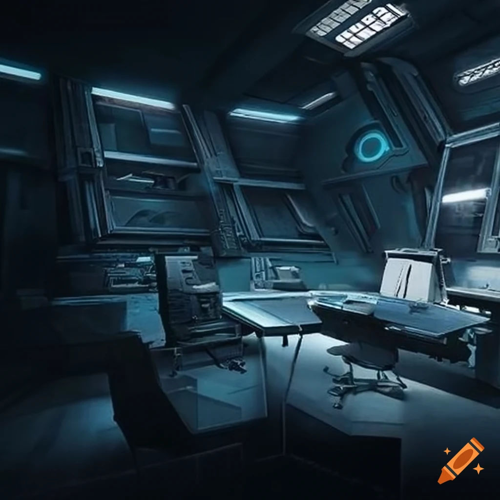 Wallpaper #JWeN-JIBSpphPi3-Nooi128 Spacious Sci Fi Office Room on Craiyon