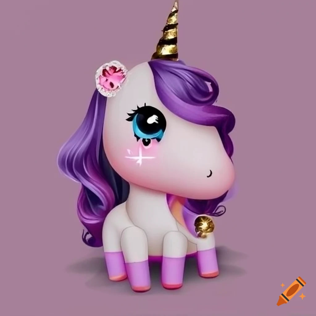 Wallpaper #OmeU-JIBSpphPi3-QYpX209 Cute Pink and Purple Unicorn with Gold Accents on Craiyon
