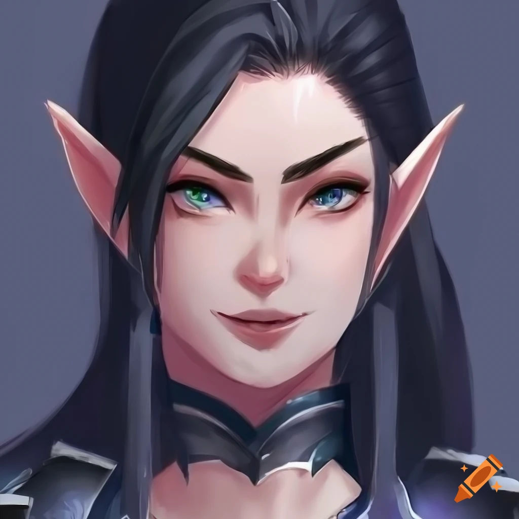 Wallpaper #FljiM5MBzN9vxX34CjrH378 Concept Art of a Confident Female Elf with Spiked Armor