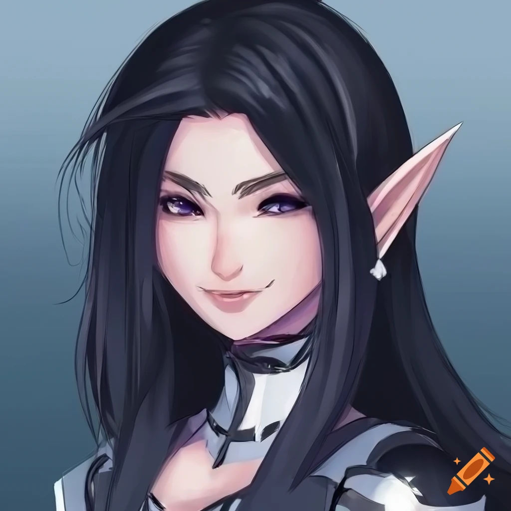 Wallpaper #FljiM5MBzN9vxX34CjrH208 Concept Art of a Confident Female Elf with Spiked Armor