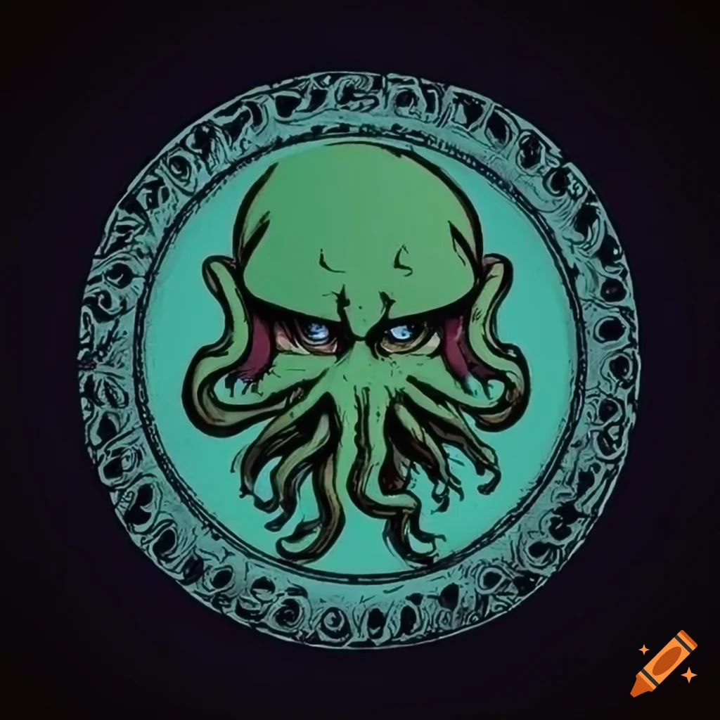 Wallpaper #uwMnZJMBpyOg8YnEDtaL275 Comic Style Illustration of Cthulhus Head on Craiyon