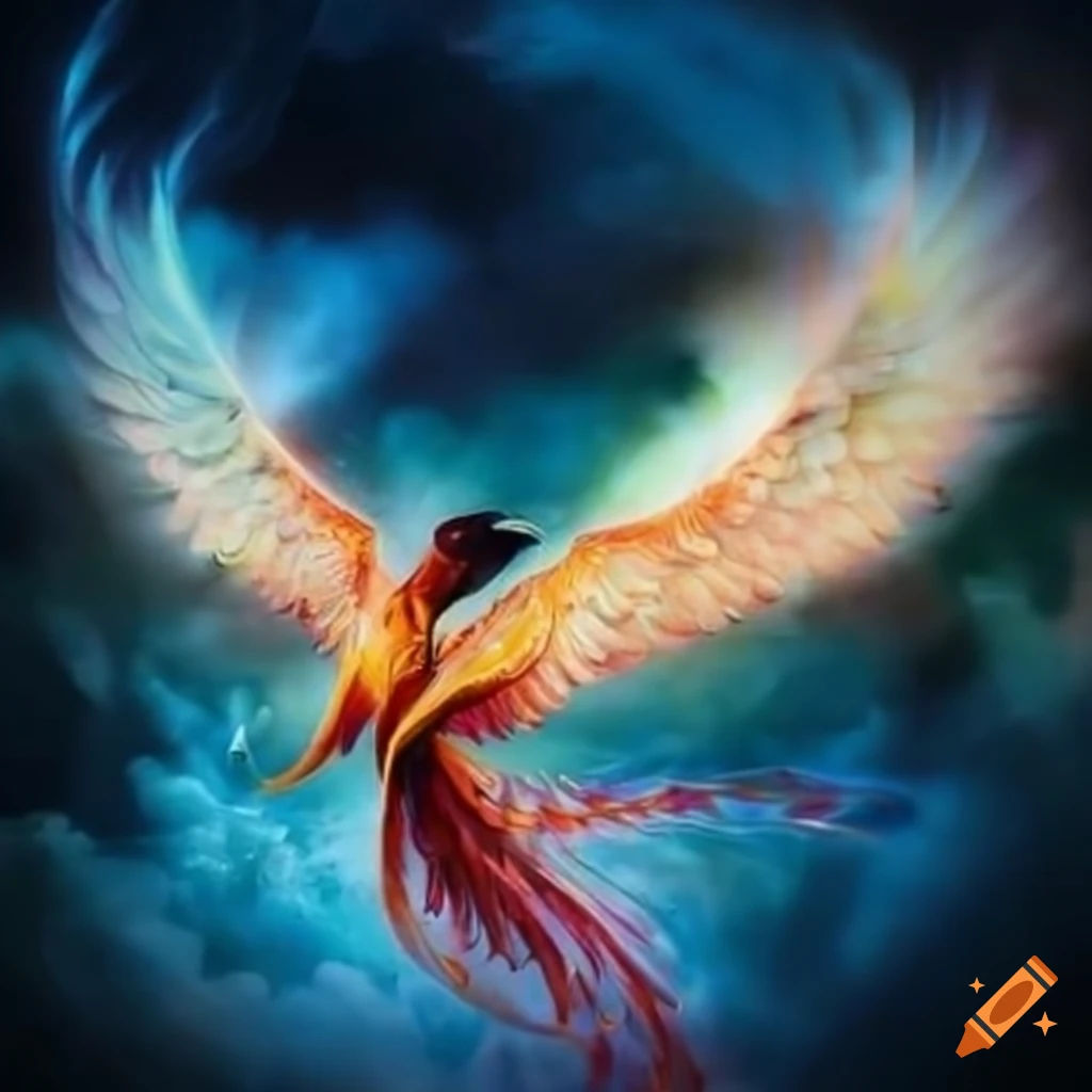 Wallpaper #2bc96 Image of a Majestic White Fire Phoenix on Craiyon