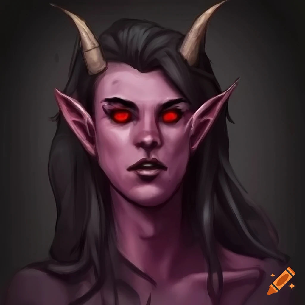 Wallpaper #klhxNJMBzN9vxX346zxu323 Image of a Male Tiefling Shadow Mage on Craiyon