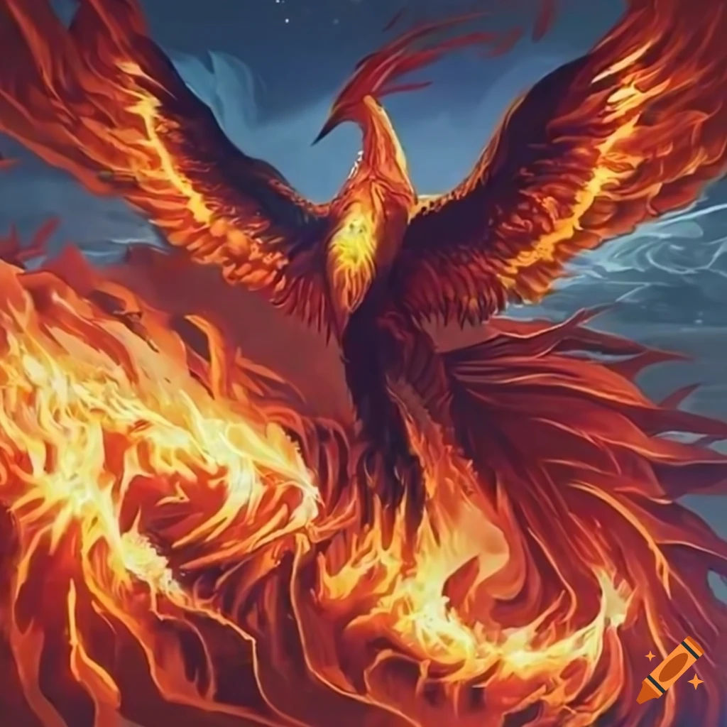 Wallpaper #2bc96 Image of a Majestic White Fire Phoenix on Craiyon