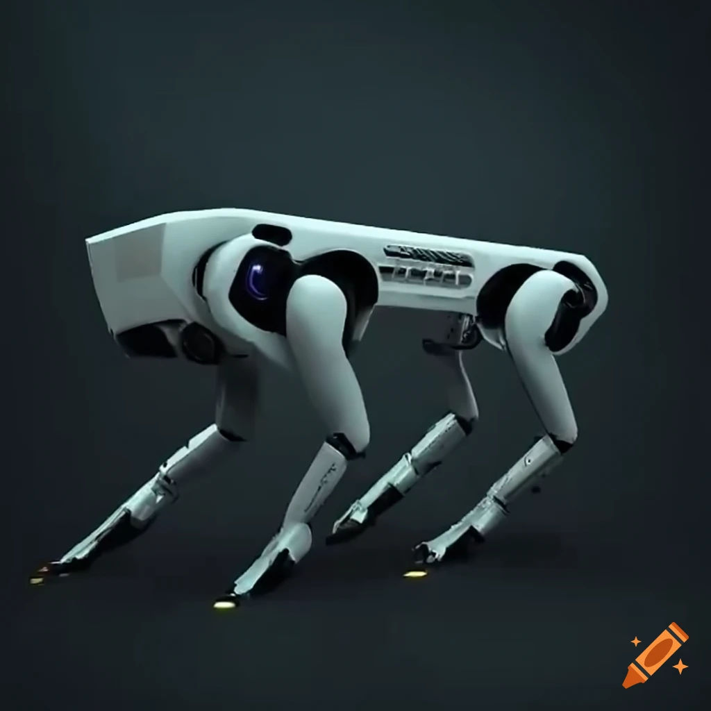 Wallpaper #Qmc2_5IBSpphPi3-FaJe347 Cyberpunk Robot with Machine Guns on Craiyon
