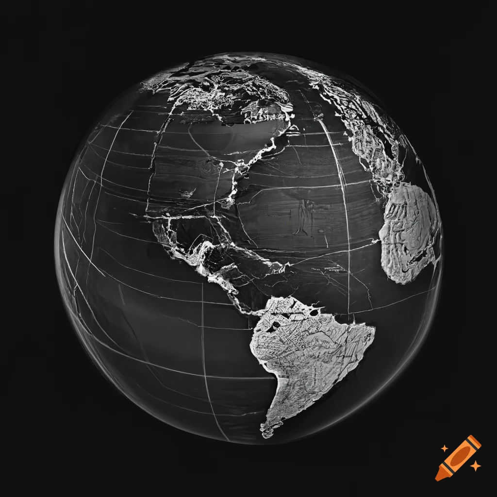 Wallpaper #BGcT6pIBSpphPi3-TUVE254 Black Abstract World Globe on Craiyon