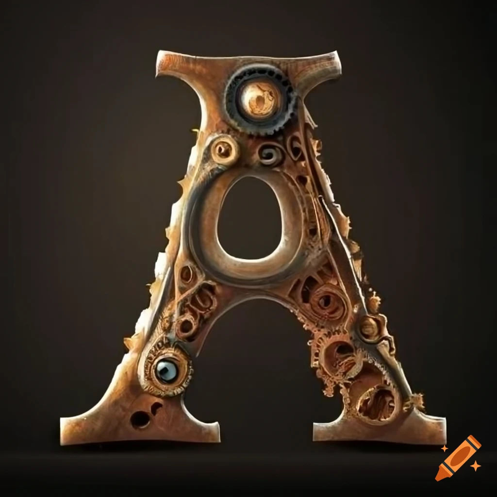 Wallpaper #1GrOMpMBqTKJtJWhBjuw266 Dark Steampunk Letter a on a Black Background