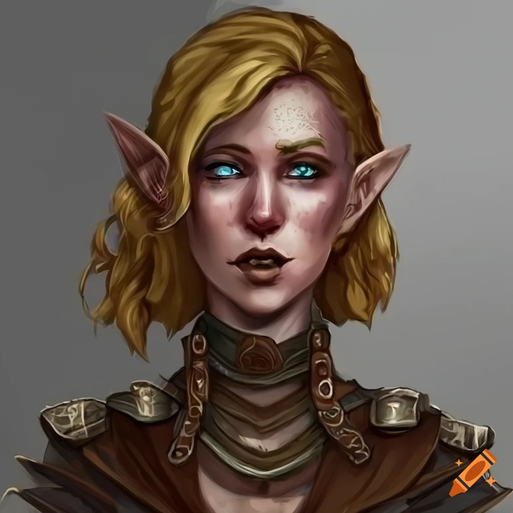 Wallpaper #FljiM5MBzN9vxX34CjrH281 Digital Art of a Blond Half Elf Character on Craiyon