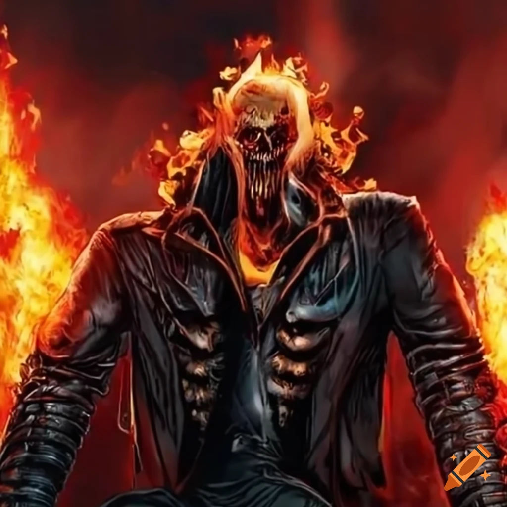 Wallpaper #-fQcOpMBKFX8bn3rG3dX85 Nicolas Cage as Ghost Rider on Craiyon