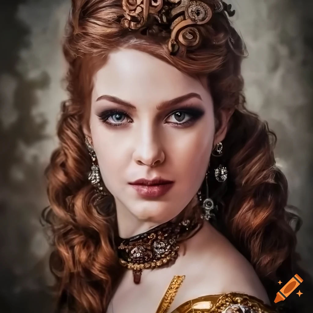 Wallpaper #1WhoJJMBSpphPi3-ETjA82 Crafting Lady Palutenas Steampunk Portrait Hyperrealistic Photography