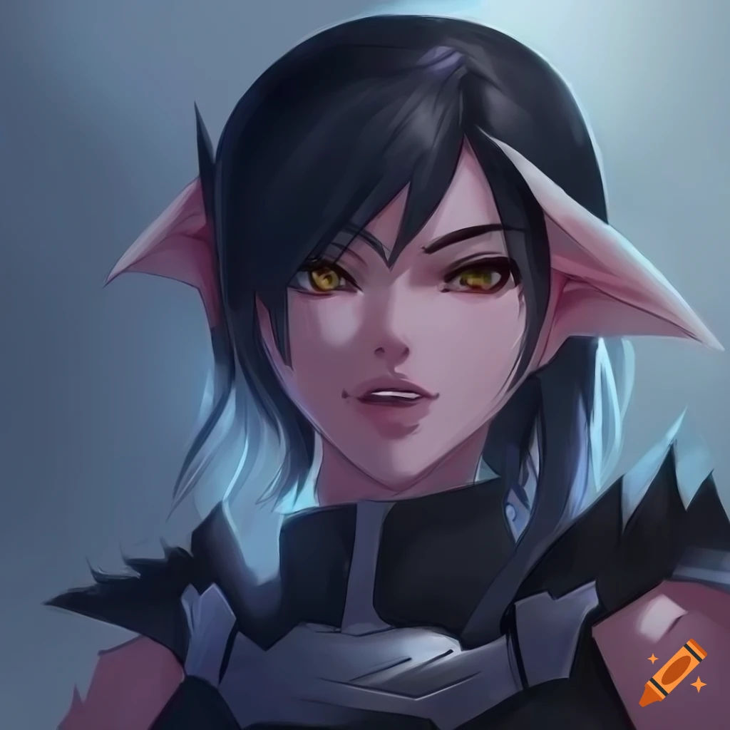 Wallpaper #FljiM5MBzN9vxX34CjrH265 Concept Art of a Confident Female Elf with Spiked Armor