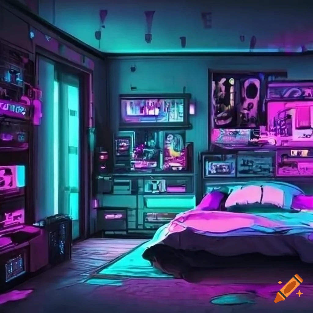 Wallpaper #k20raZcBycdYOYFT3nCL154 Futuristic Cyberpunk Bedroom