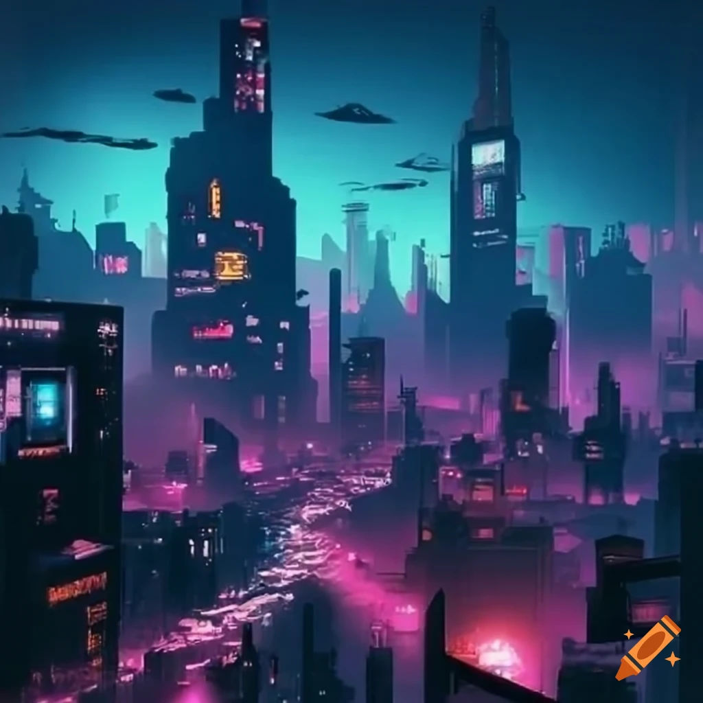 Wallpaper #k20raZcBycdYOYFT3nCL144 Cyberpunk Cityscape on Craiyon