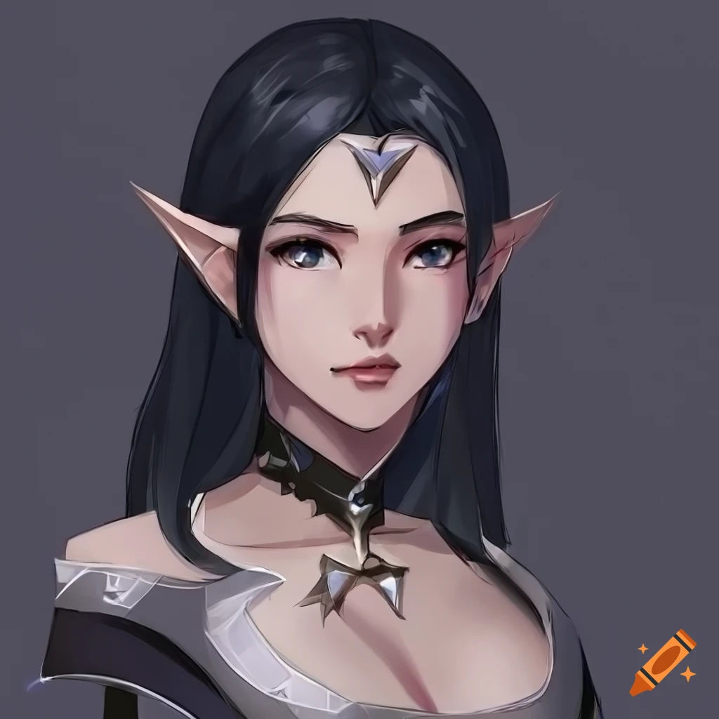 Wallpaper #FljiM5MBzN9vxX34CjrH140 Concept Art of a Confident Female Elf with Spiked Armor