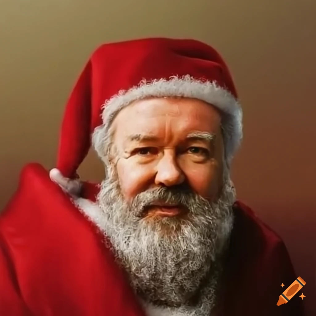 Wallpaper #xzG0NZMB5zzyi_yYrFcC183 Painting of Ricky Gervais as Santa Claus on Craiyon