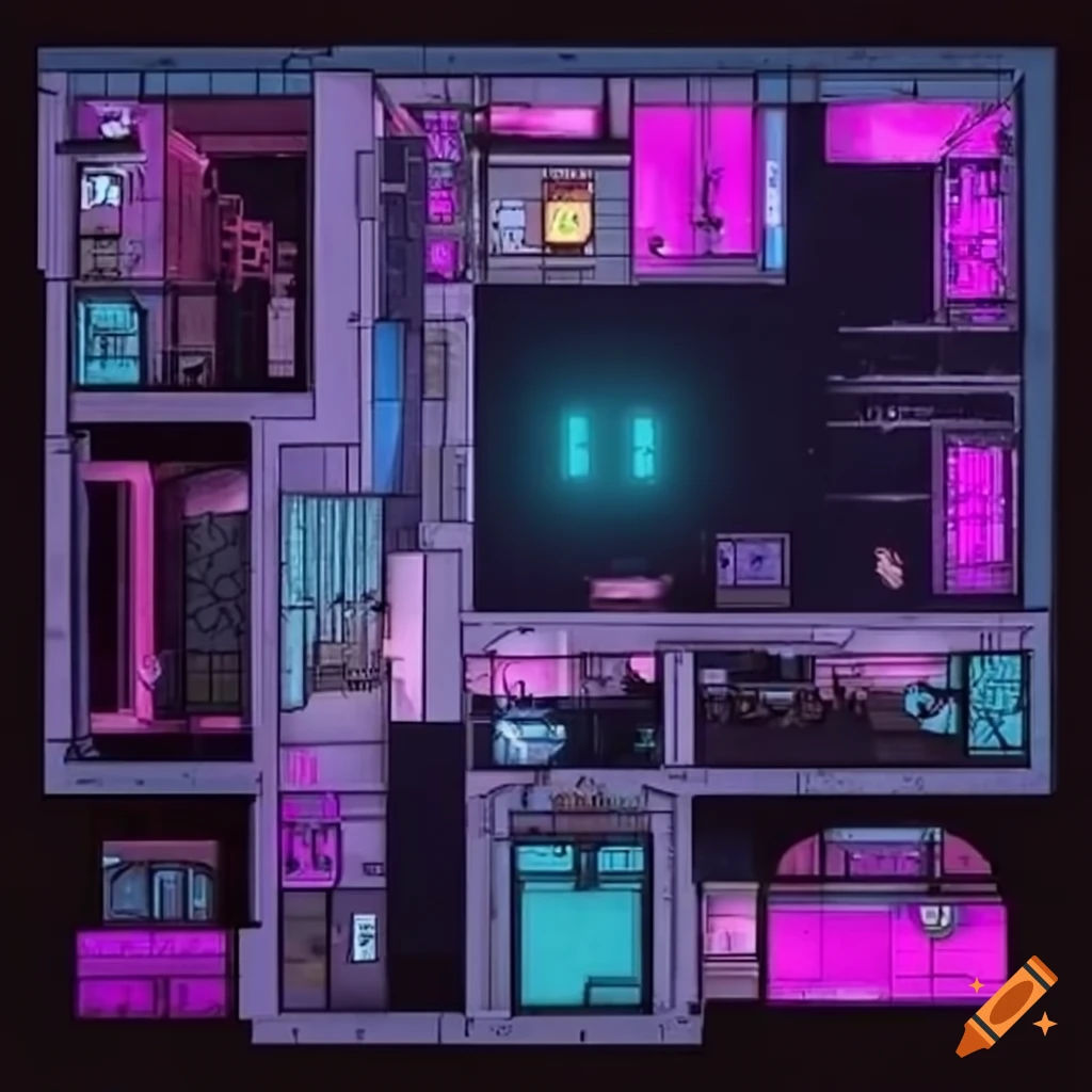 Wallpaper #MGdF-JIBSpphPi3-LInZ168 Cyberpunk Style Floor Plan Design