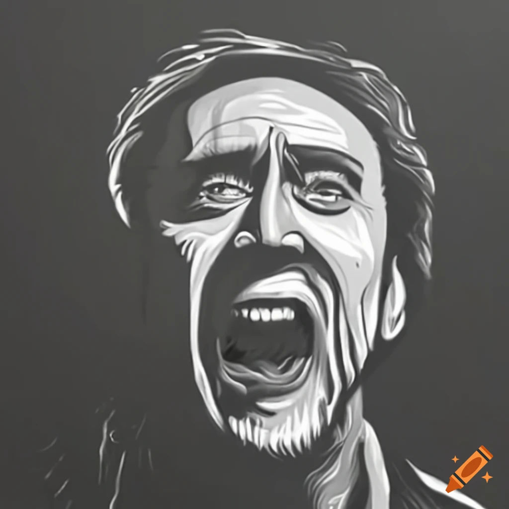 Wallpaper #-fQcOpMBKFX8bn3rG3dX274 Meme of Nicolas Cage Screaming Like Ghost Rider on Craiyon